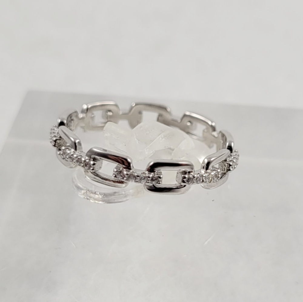 Sterling Silver Link Eternity Band - Picture 7 of 14